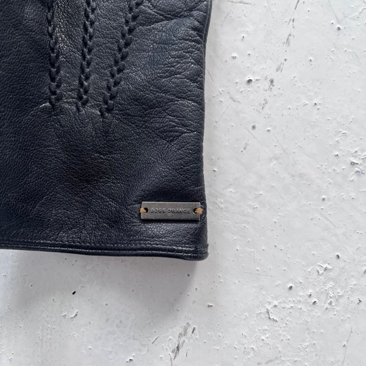 2000s hugo boss orange goat leather gloves