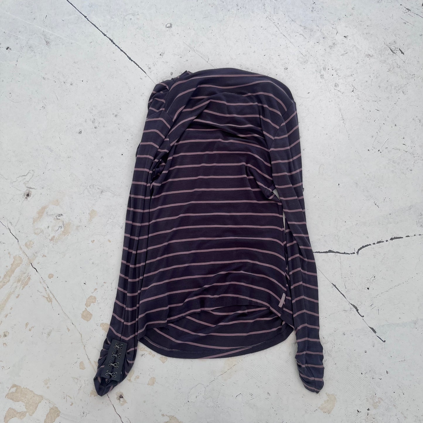2000s armani jeans striped scoop neck top