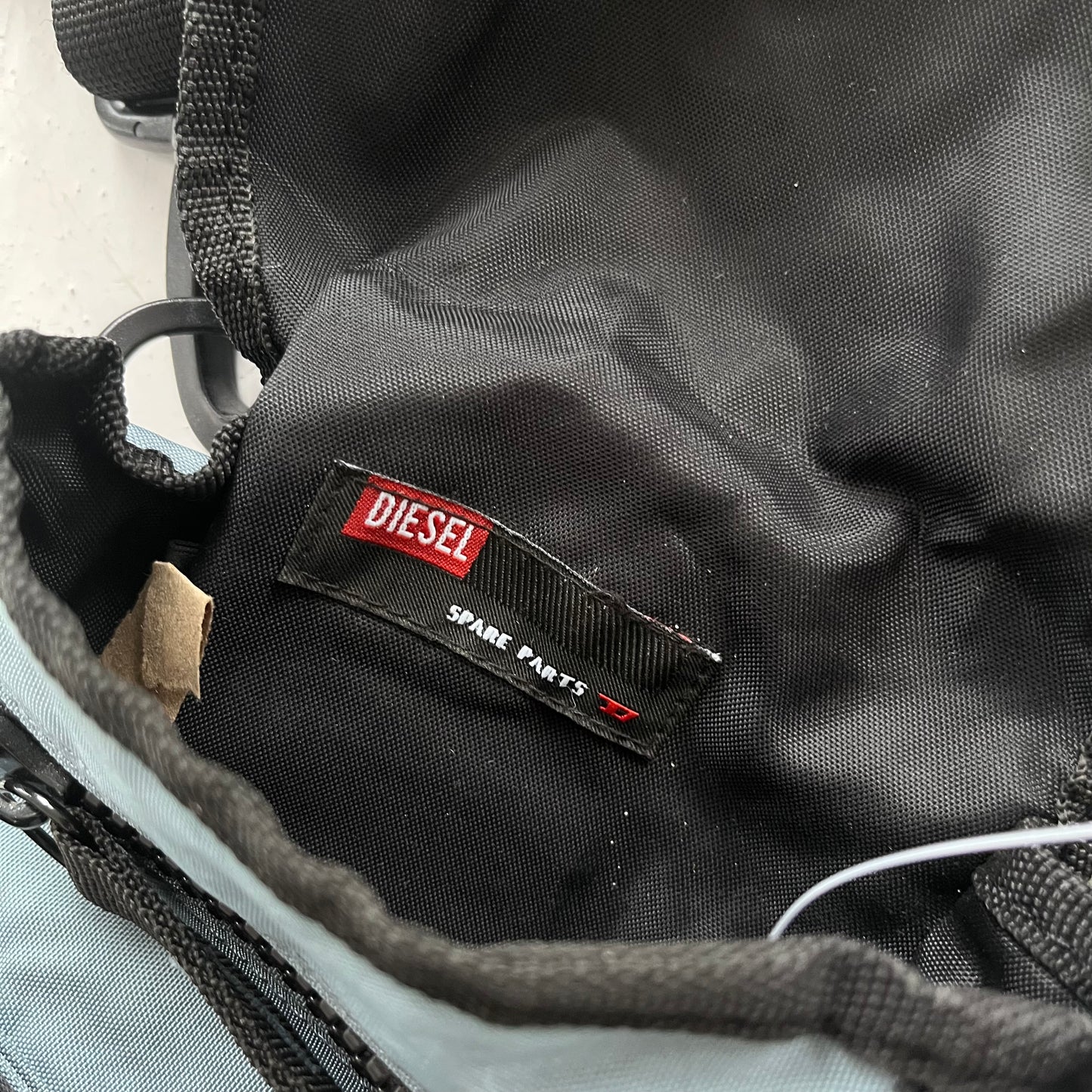 2000s diesel steel blue crossbody bag