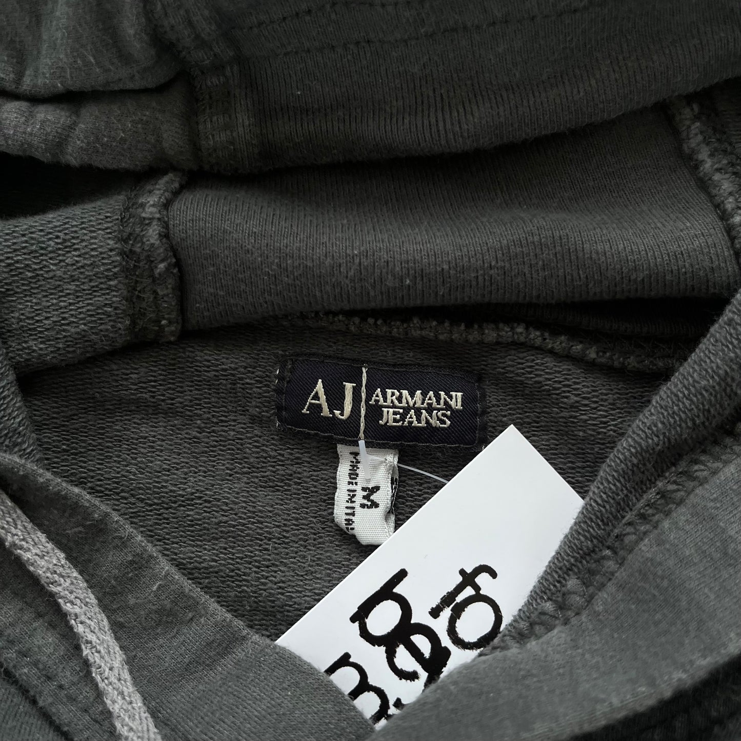 2000s armani jeans grey hoodie