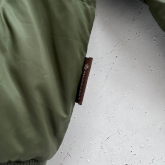 2000s moncler green fur trim puffer