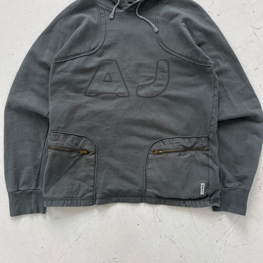 2000s armani jeans grey hoodie