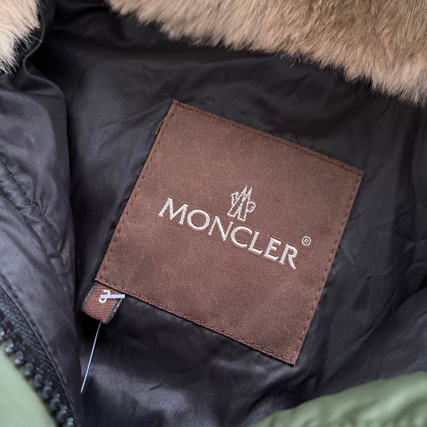 2000s moncler green fur trim puffer