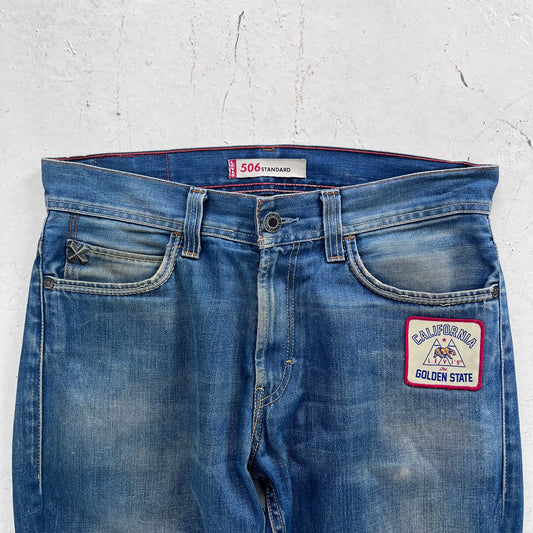 vintage 506 levis patchwork jeans