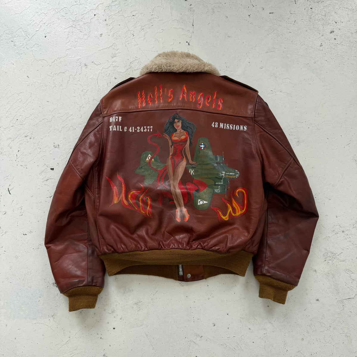 1960s schott hells angels leather souvenir flight jacket