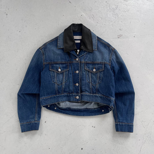 ss2022 alexander mcqueen denim/leather jacket