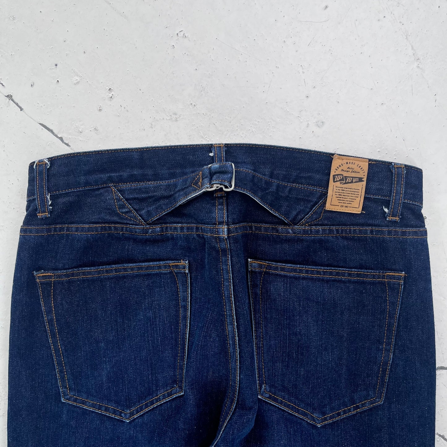 vintage selvedge buckle back denim