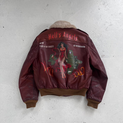 1960s schott hells angels leather flight jacket
