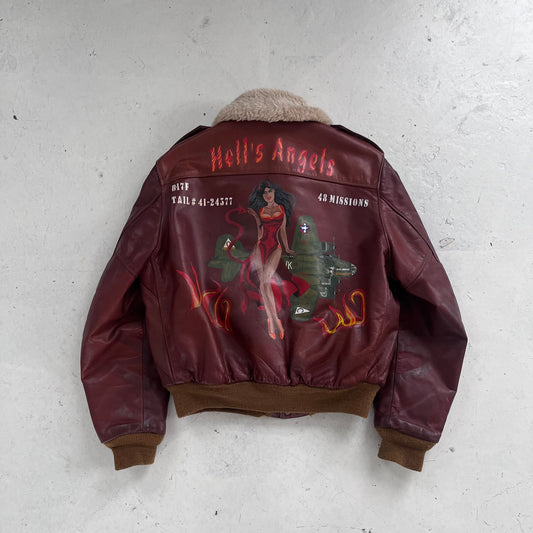 1960s schott hells angels leather flight jacket