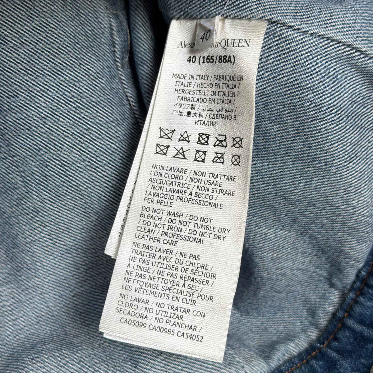 ss2022 alexander mcqueen double layered denim/leather jacket