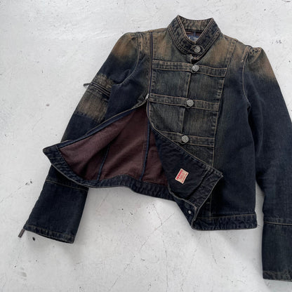 2000s armani jeans napoleon denim jacket