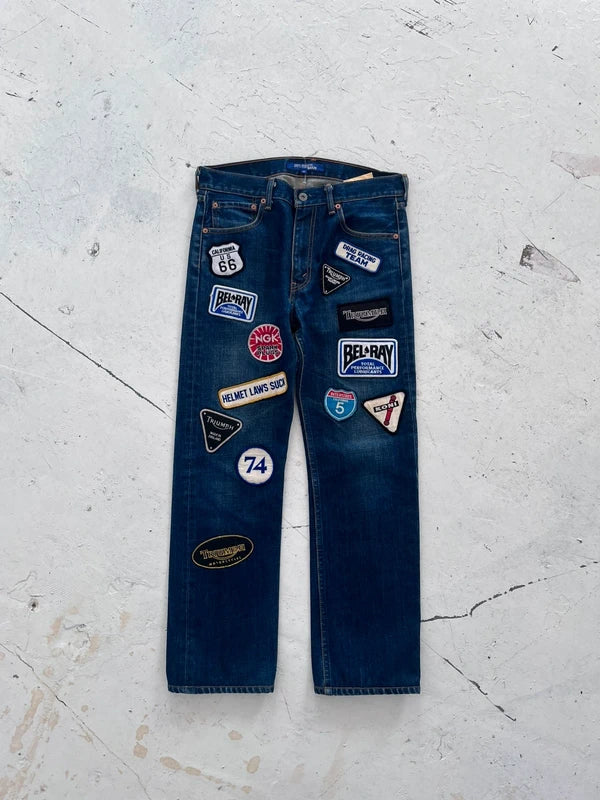 fw2002 junya watanabe comme des garcons patchwork jeans