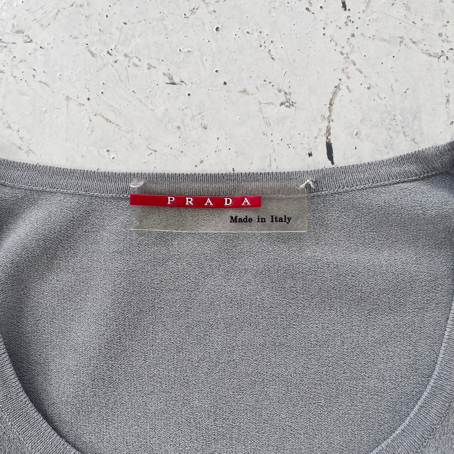 fw1999 prada sport boatneck side pocket knit top