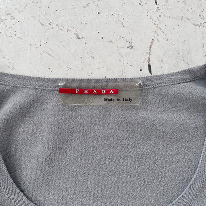 fw1999 prada sport boatneck side pocket knit top
