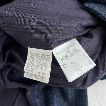 2000s burberry black label navy trenchcoat