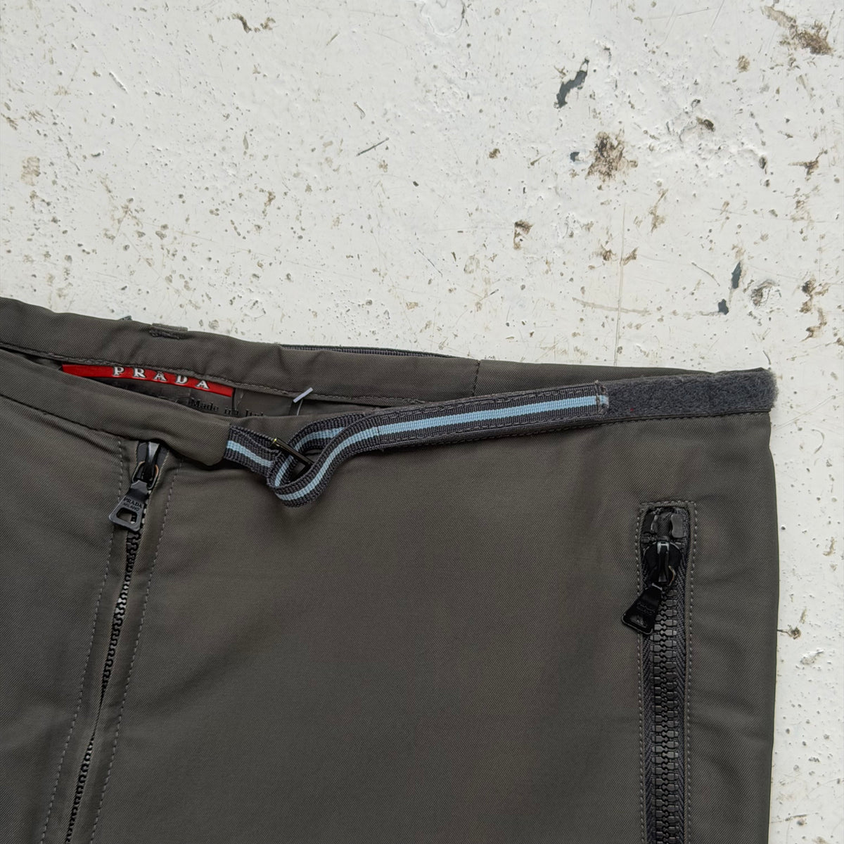 ss2000 prada sport adjustable red tab trousers