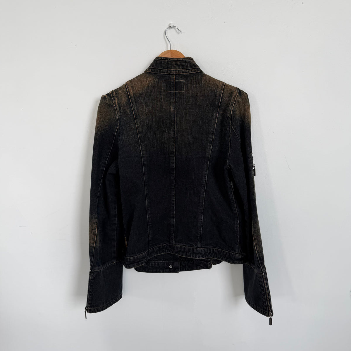 2000s armani jeans napoleon dark wash denim jacket