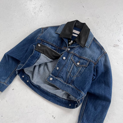 ss2022 alexander mcqueen denim/leather jacket