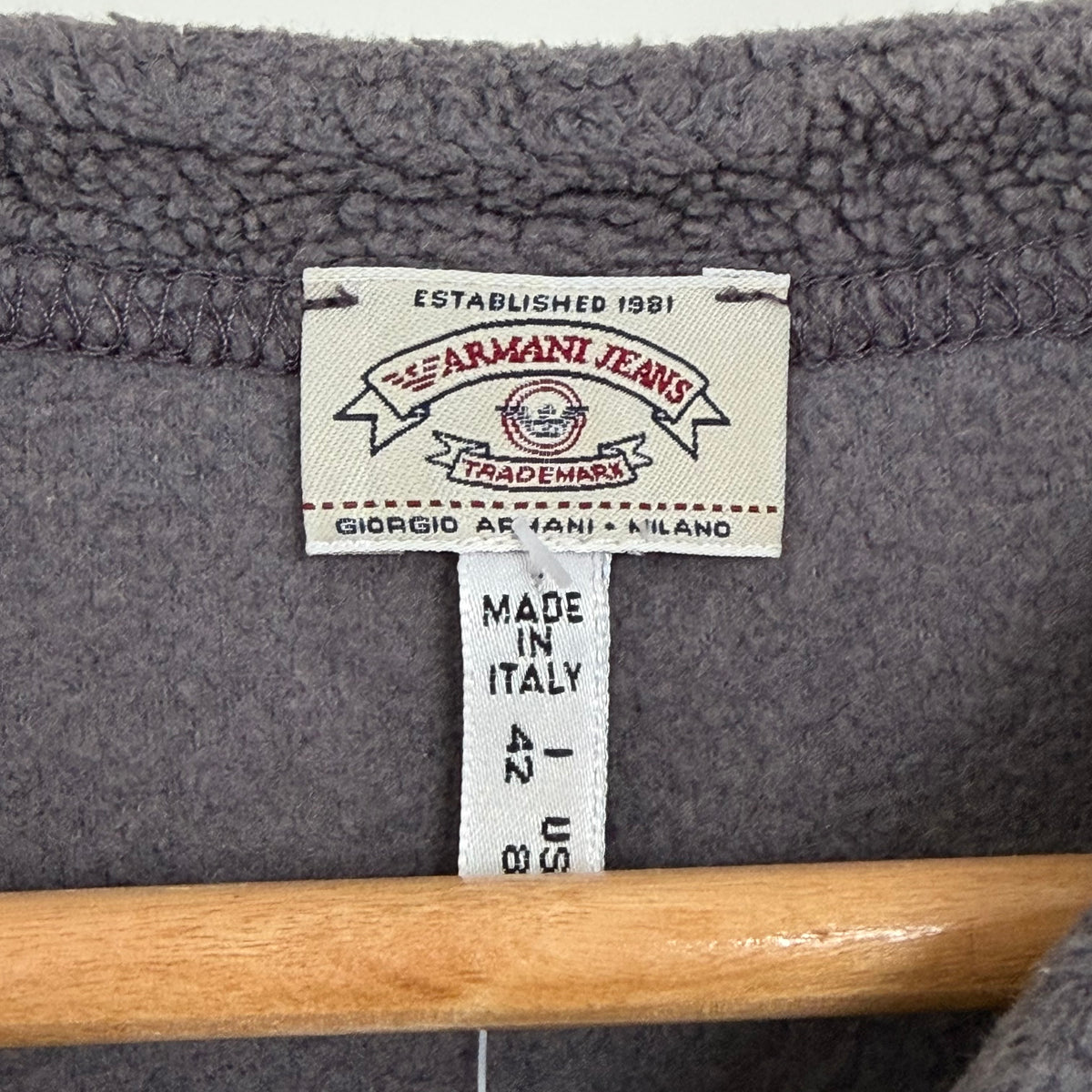 1990s armani jeans asymmetrical zip fleece