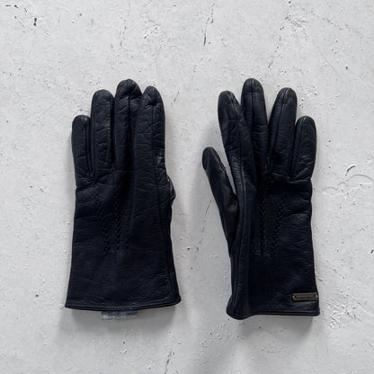 2000s hugo boss orange goat leather gloves