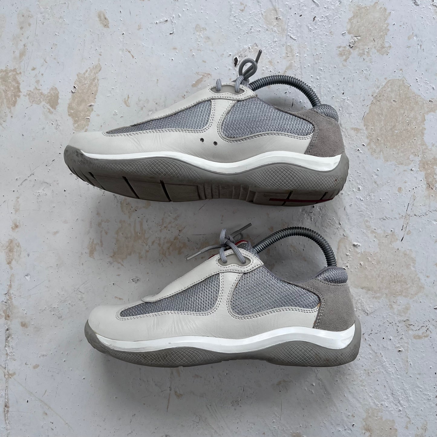 2000s prada sport americas cups matte leather trainers