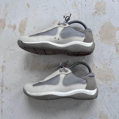 2000s prada sport americas cups matte leather trainers