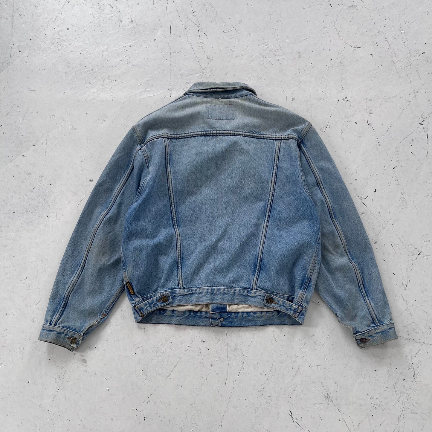 1990s armani jeans loose fit denim trucker jacket