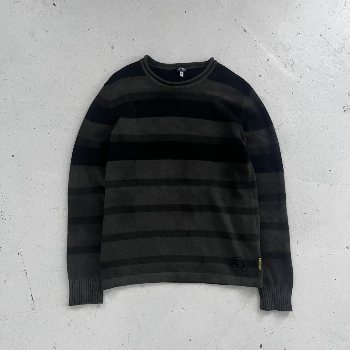 2000s armani jeans striped knit