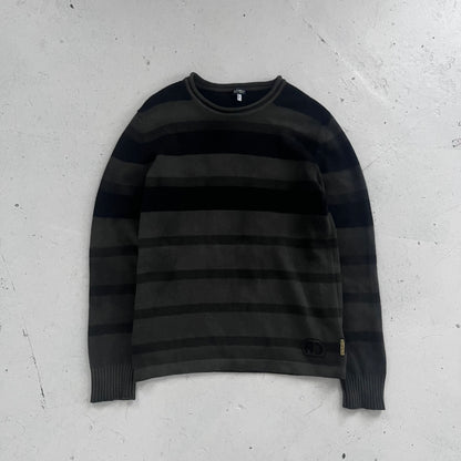 2000s armani jeans striped knit