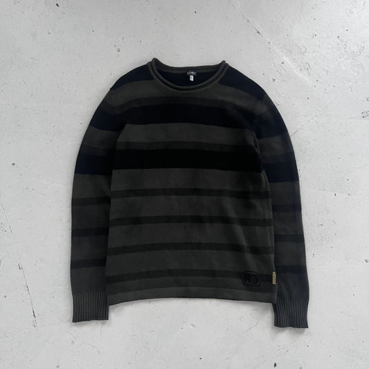 2000s armani jeans striped knit