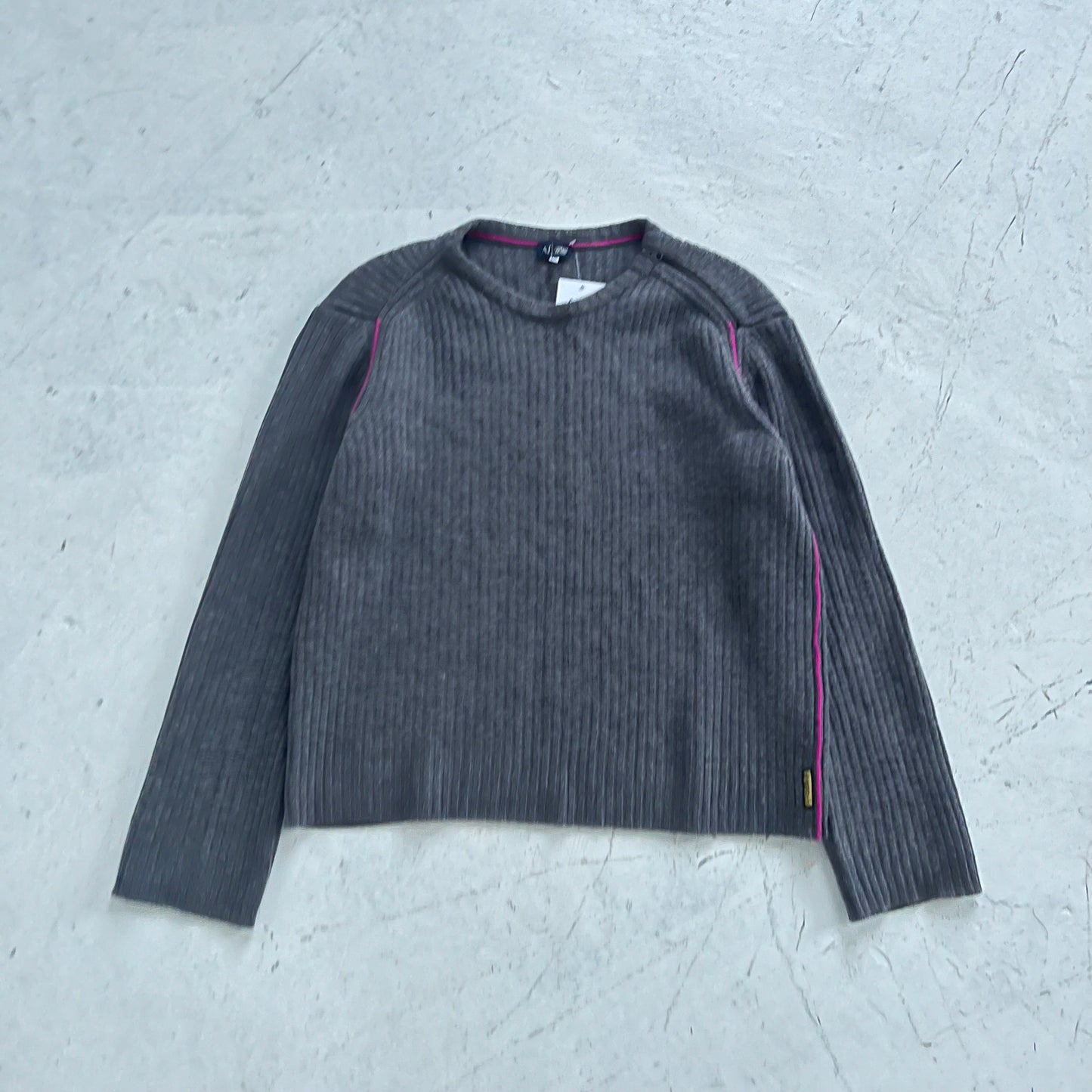 vintage armani jeans neck zip knit