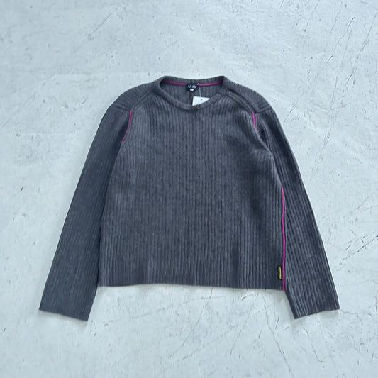 vintage armani jeans neck zip knit