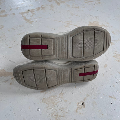 2000s prada sport americas cups matte leather trainers
