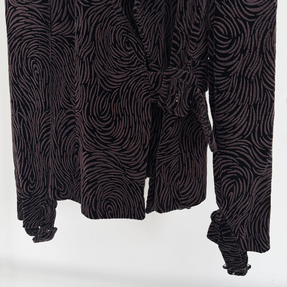 fw2004 emporio armani velvet swirl runway single breasted blazer jacket