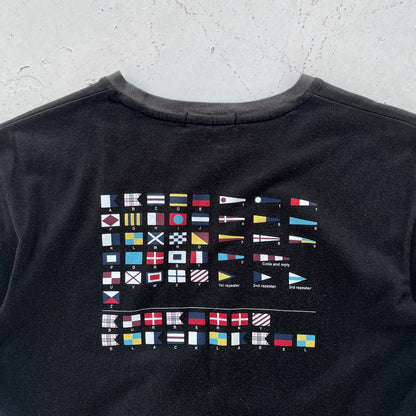 2000s burberry black label flag tee