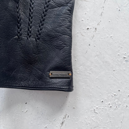 2000s hugo boss orange goat leather gloves