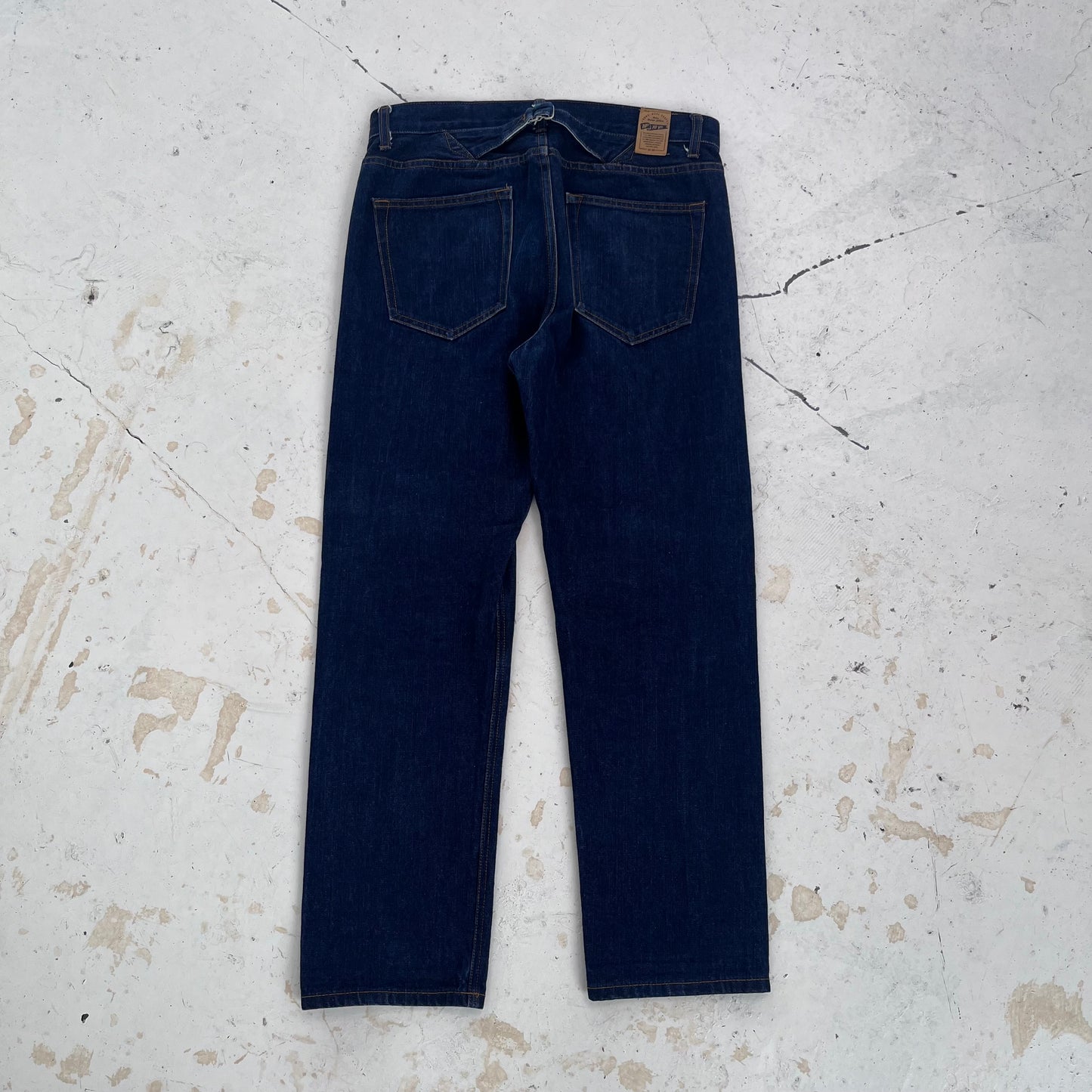 vintage selvedge buckle back denim