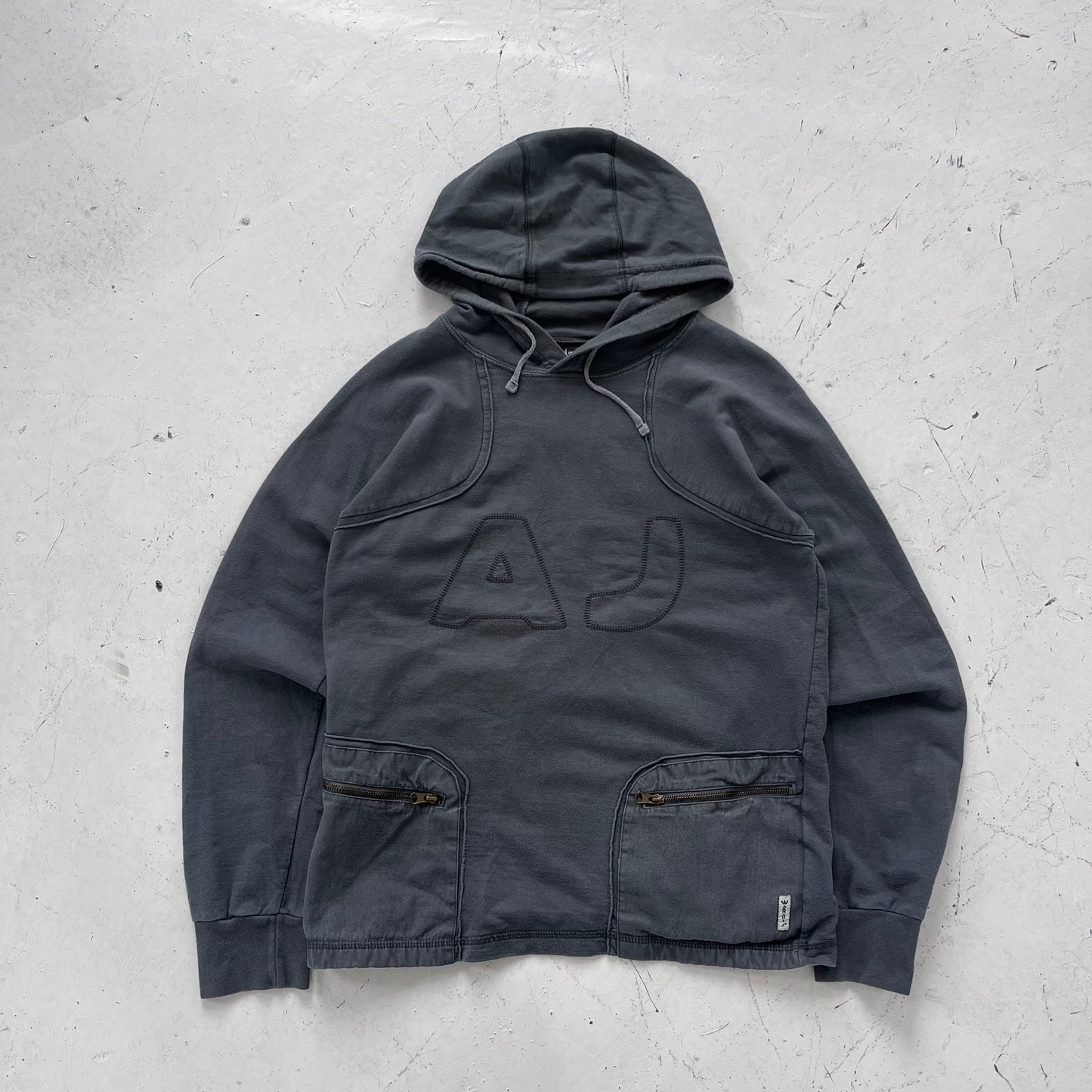 2000s armani jeans grey hoodie