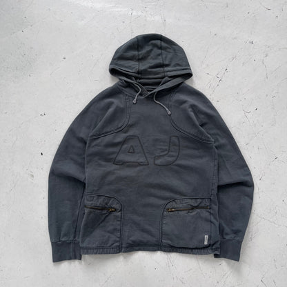 2000s armani jeans grey hoodie