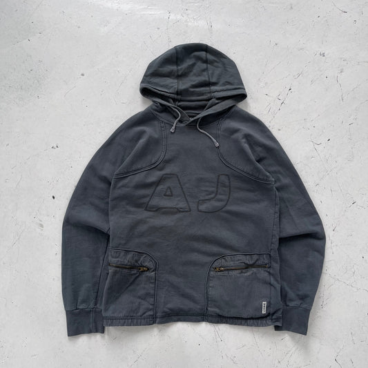 2000s armani jeans grey hoodie