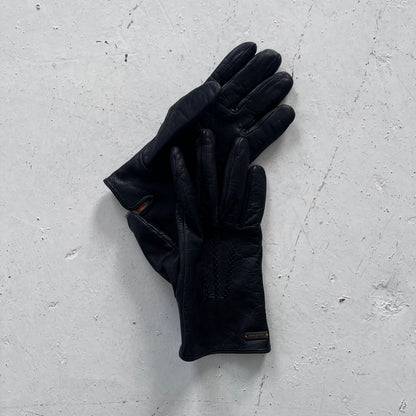 2000s hugo boss orange goat leather gloves