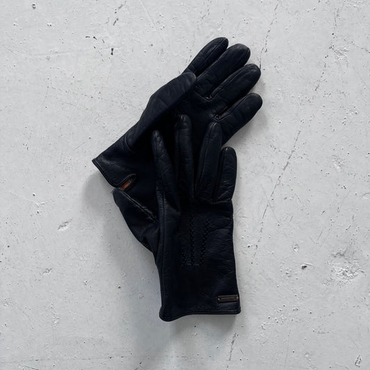 2000s hugo boss orange goat leather gloves
