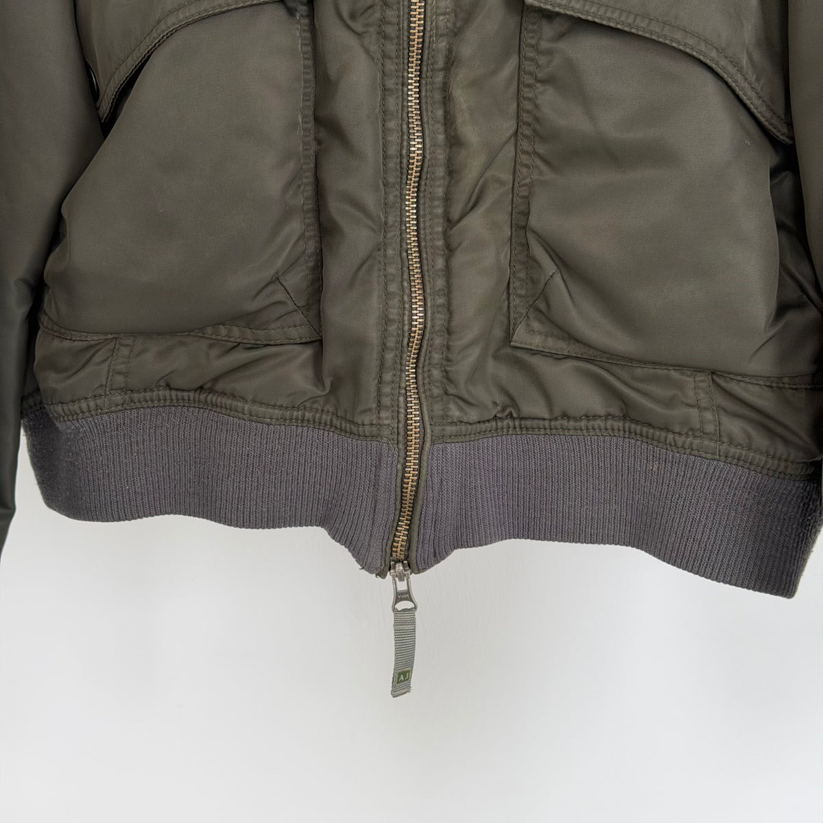 2000s armani jeans technical collared bomber jacket