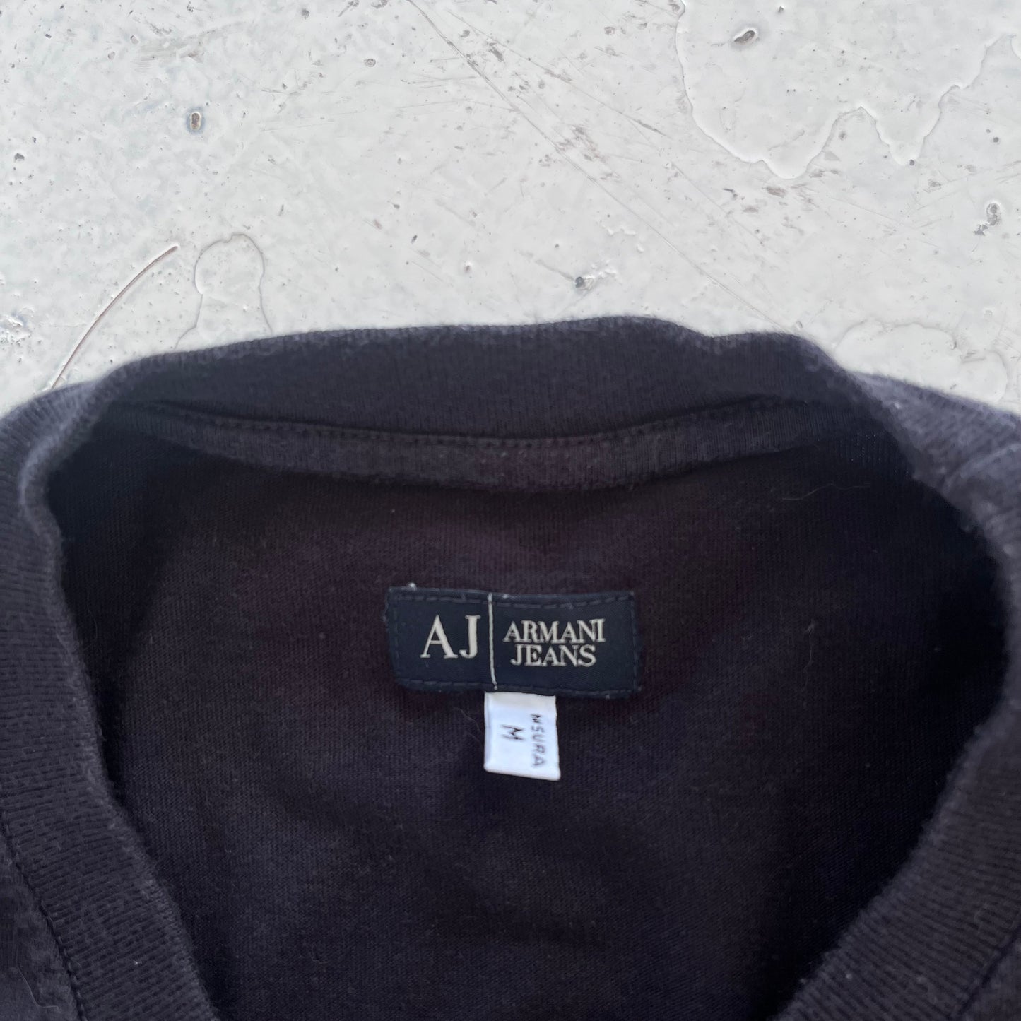 2000s armani jeans navy graphic tee