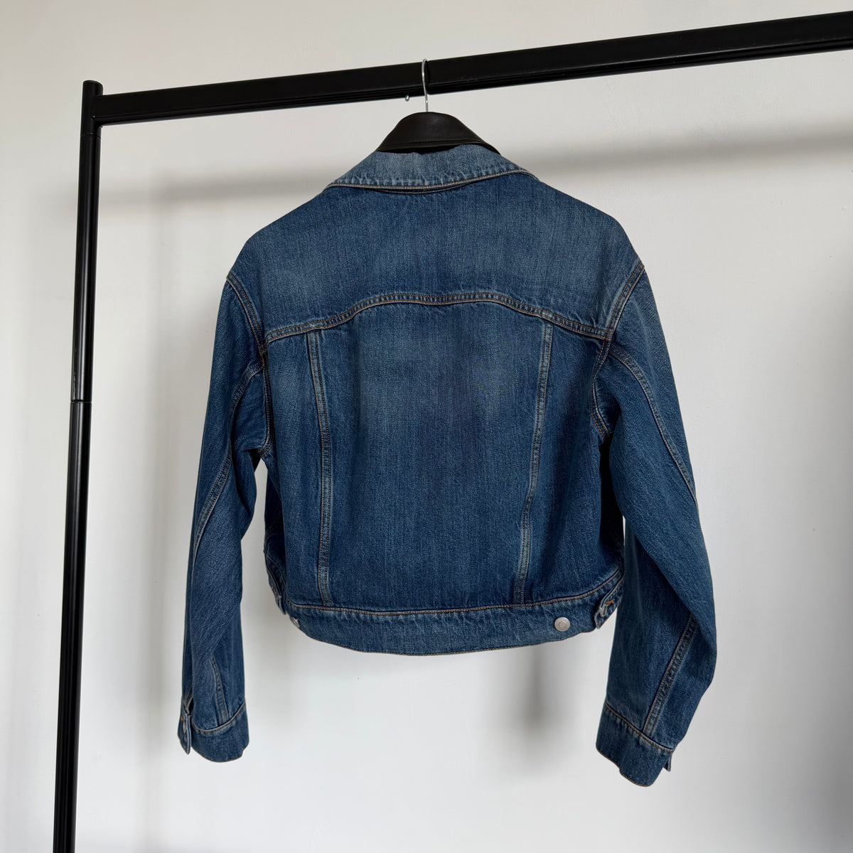 ss2022 alexander mcqueen double layered denim/leather jacket