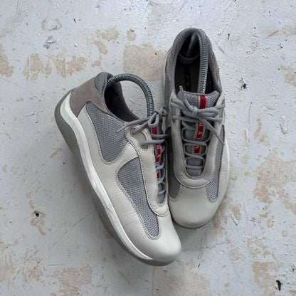 2000s prada sport americas cups matte leather trainers
