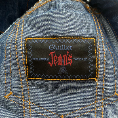 1990s jean paul gaultier jeans corset detail denim jacket
