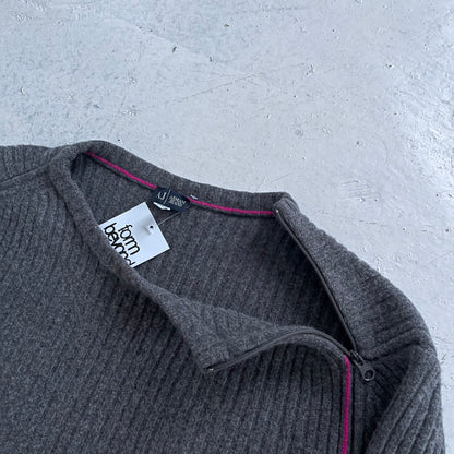 vintage armani jeans neck zip knit