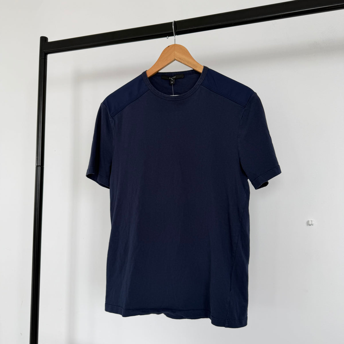 2000s gucci by tom ford cotton/nylon panelled tee