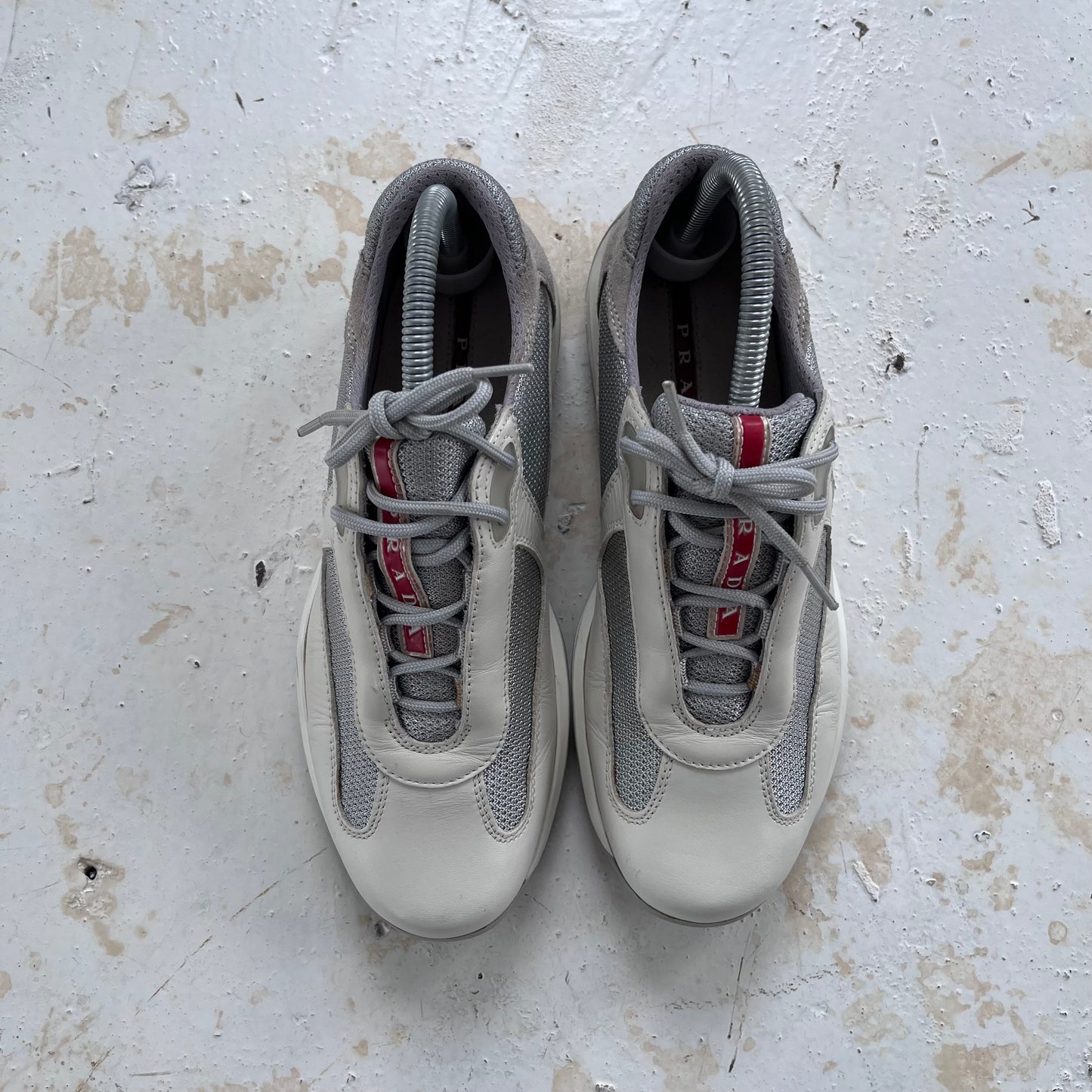 2000s prada sport americas cups matte leather trainers